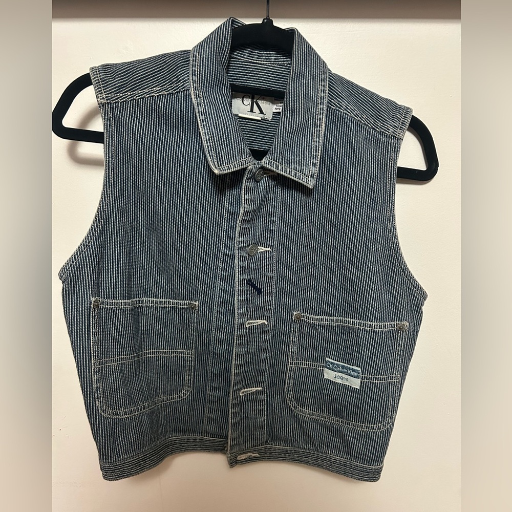Calvin Klein Vintage striped denim vest
